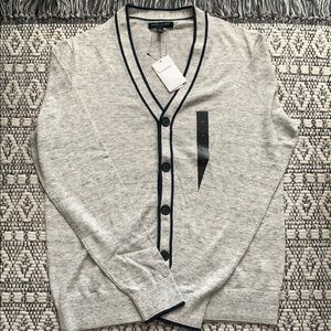 Men's Gray Cardigan Sweater
